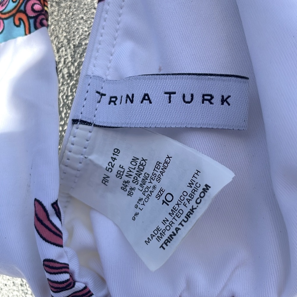 TRINA TURK Vibrant multicolor gold details bikini set -SZ 10 - Picture 11 of 11